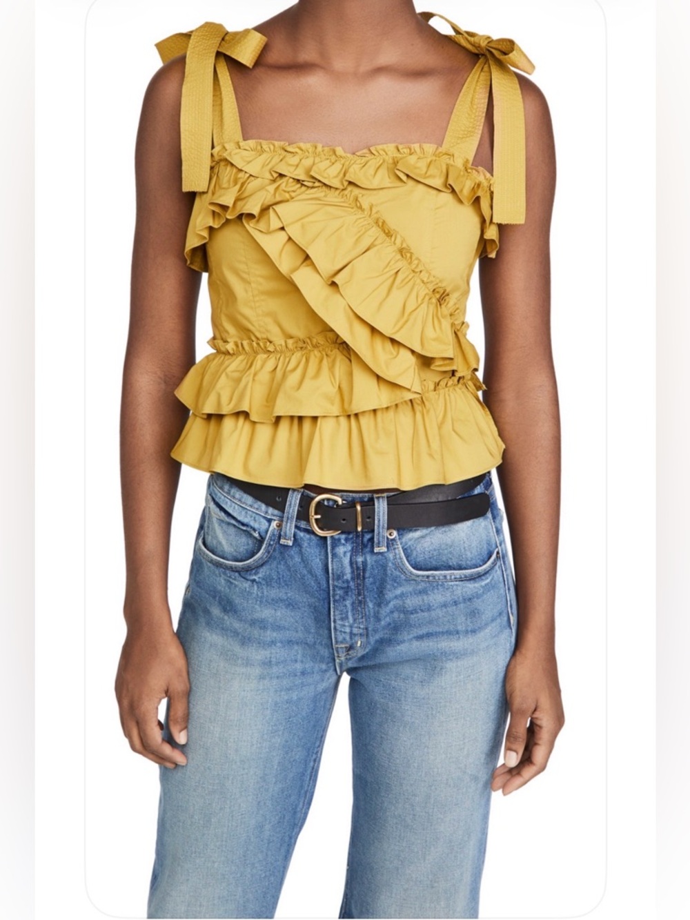 Ulla Johnson Cleo Tank- Cotton Ruffled Tiered Sleeveless Top Size 6.